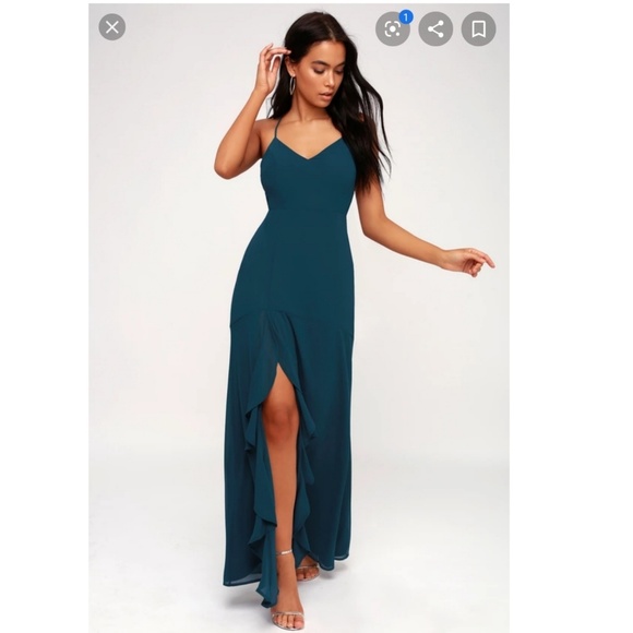 Lulus Dresses & Skirts - Lulus Navy Blue Love Lace Up Maxi Dress